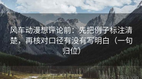 风车动漫想评论前：先把例子标注清楚，再核对口径有没有写明白（一句归位）