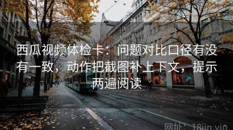西瓜视频体检卡：问题对比口径有没有一致，动作把截图补上下文，提示两遍阅读